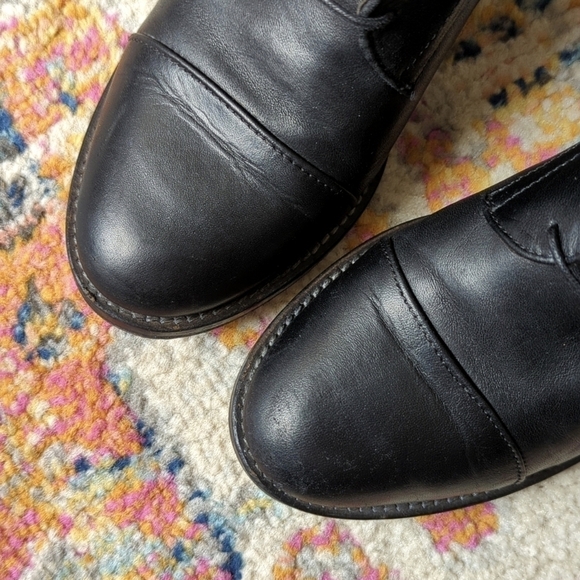 Latitude Femme Classic Genuine Leather Lace Up Block Heeled Ankle Boots Black 37 - Picture 3 of 16